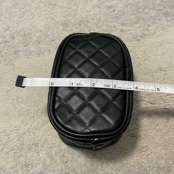 Brand New Faux Leather Quilted Coin Case/Make -Up Case In Black 6” X 4” X 2.5” - Picture 5 of 9